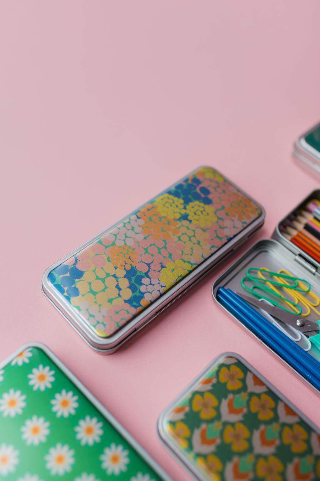 Patterned Tin Pencil Cases