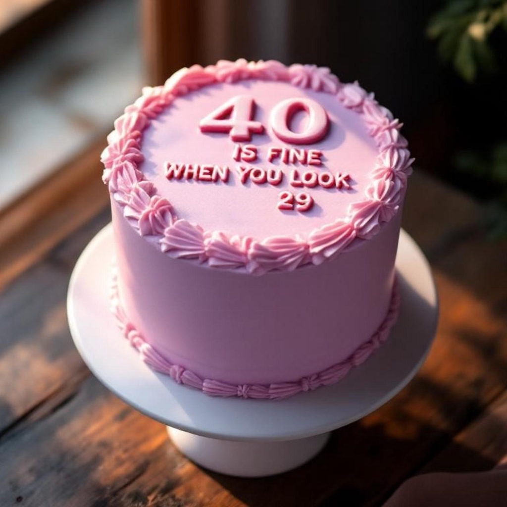 A stylish custom-lettered message cake featuring stylized text, quotes, or personalized phrases written in edible frosting.