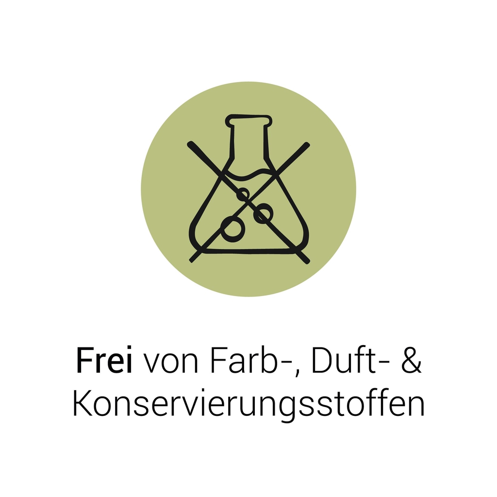 Frei von Farb-, Duft- & Konservierungsstoffen