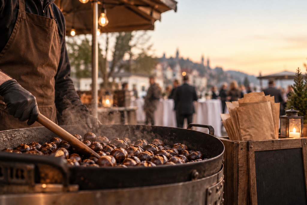 Marronistand für Events mit frisch gebratenen Marroni vor Ort