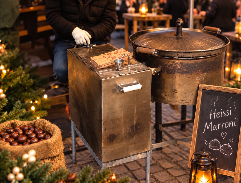 Marronistand für Events mit frisch gebratenen Marroni vor Ort