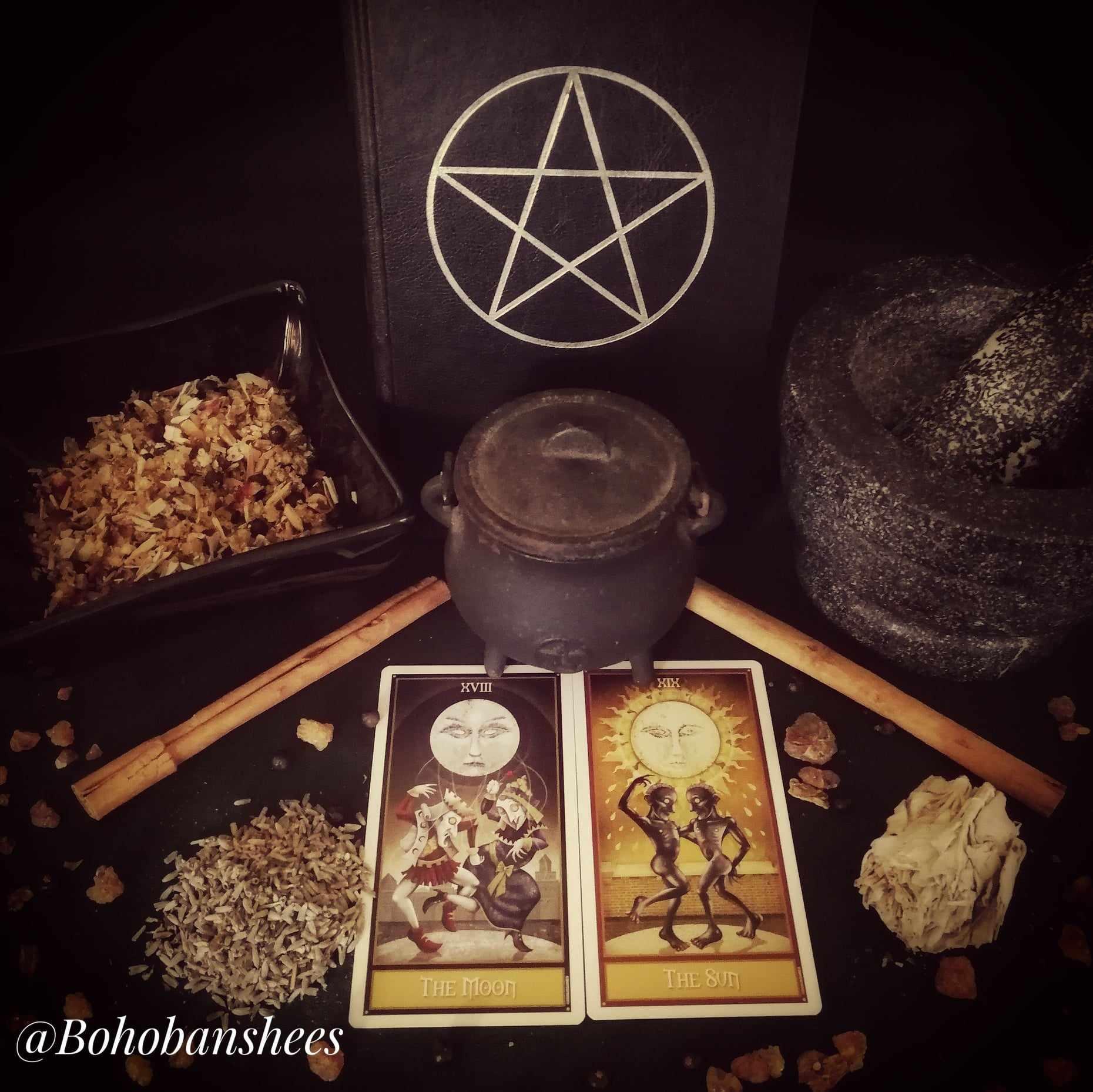 Pre- loved, Pre-owned witchy stuff, second hand books, tarot cards, jewellery,  runes and other curios