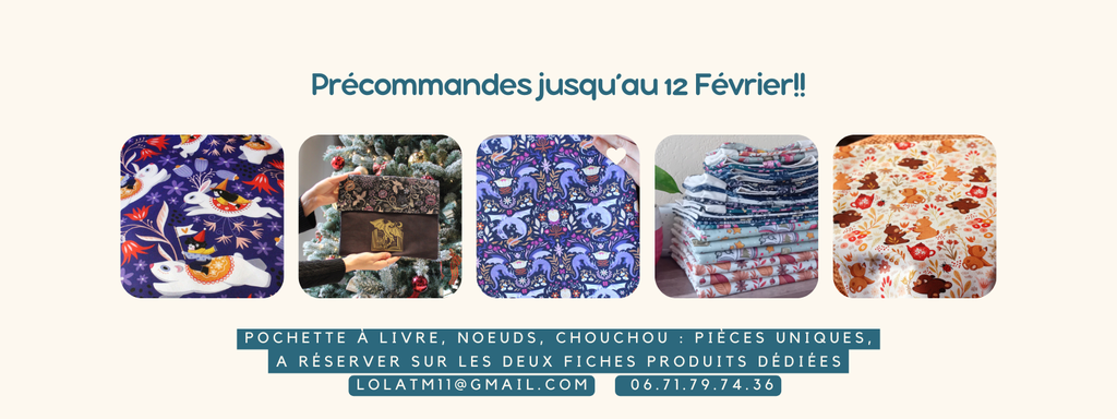 Commander sa pochette à livre ou son accessoire en tissus personnalisé et unique