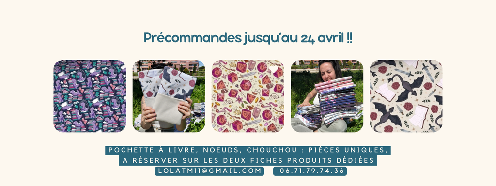 Commander sa pochette à livre ou son accessoire en tissus personnalisé et unique