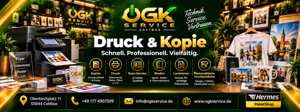 Druckservice Cottbus | OGK Service – Drucken, Kopieren, Scannen & Thermobindung