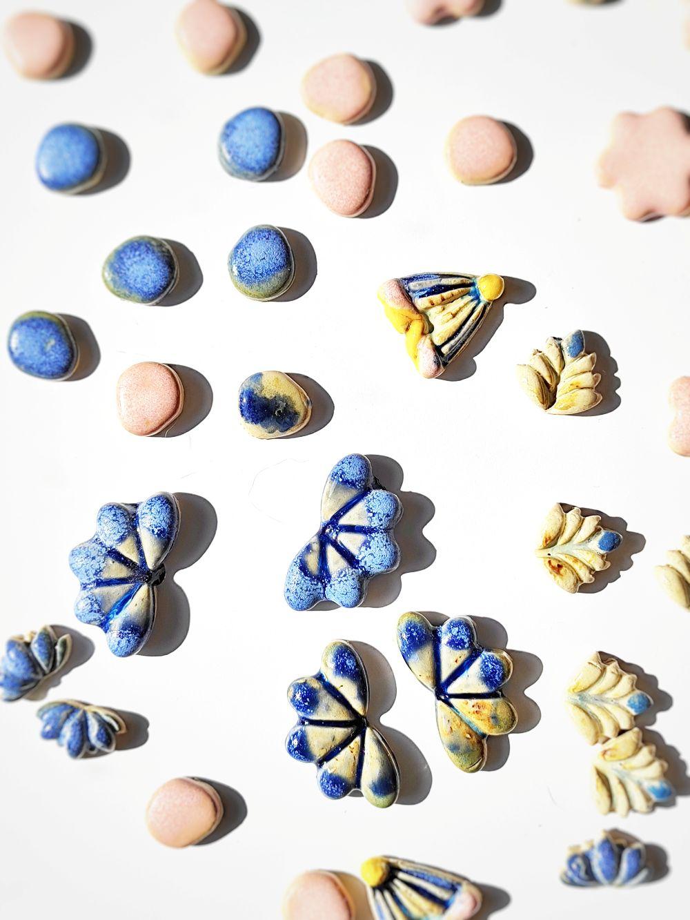 Ceramiczne kolczyki DROBNE ceramika i papier 