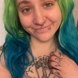 Wig review green and blue wig