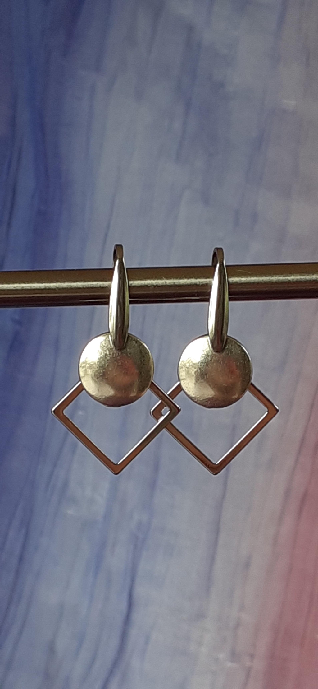 Boucles d'oreilles acier inoxydable argent