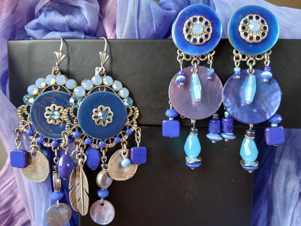 Boucles d'oreilles adaptées à partir d'une paire trop lourde. Bijou upcyclé Pièce unique