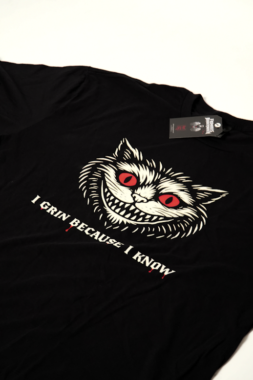 Gothic Wonderland T-shirts by Frumious Bandersnatch featuring Dark Alice, Cheshire Cat, Mad Hatter and Vorpal designs.