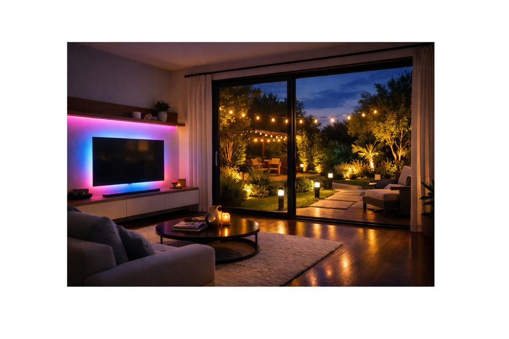 Apportez une touche moderne et unique à votre maison grâce à nos solutions LED : rubans lumineux, éclairages décoratifs et installations personnalisées. Salon, jardin, terrasse ou chambre, chaque espace peut devenir une ambiance sur mesure. Économiques, design et faciles à installer, nos LED transforment votre maison en véritable univers lumineux.
Votre maison mérite de briller.