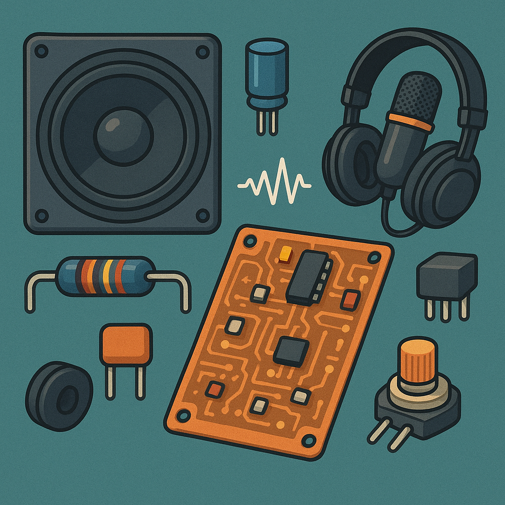 Brugt elektronik, radioer, komponenter, mm. 