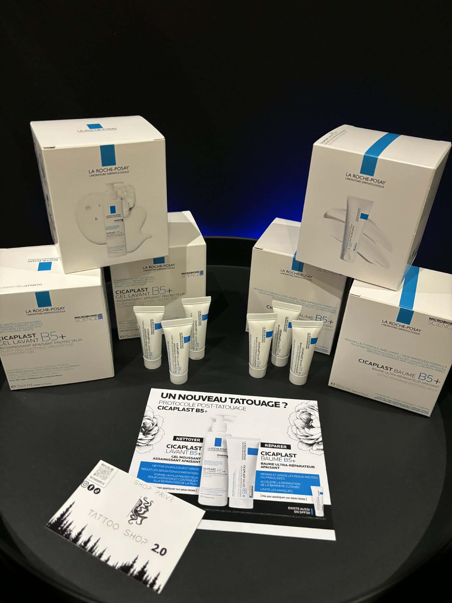 Produits de soins post tatouages cicaplast B5+ disponibles chez Tattoo Shop 2.0