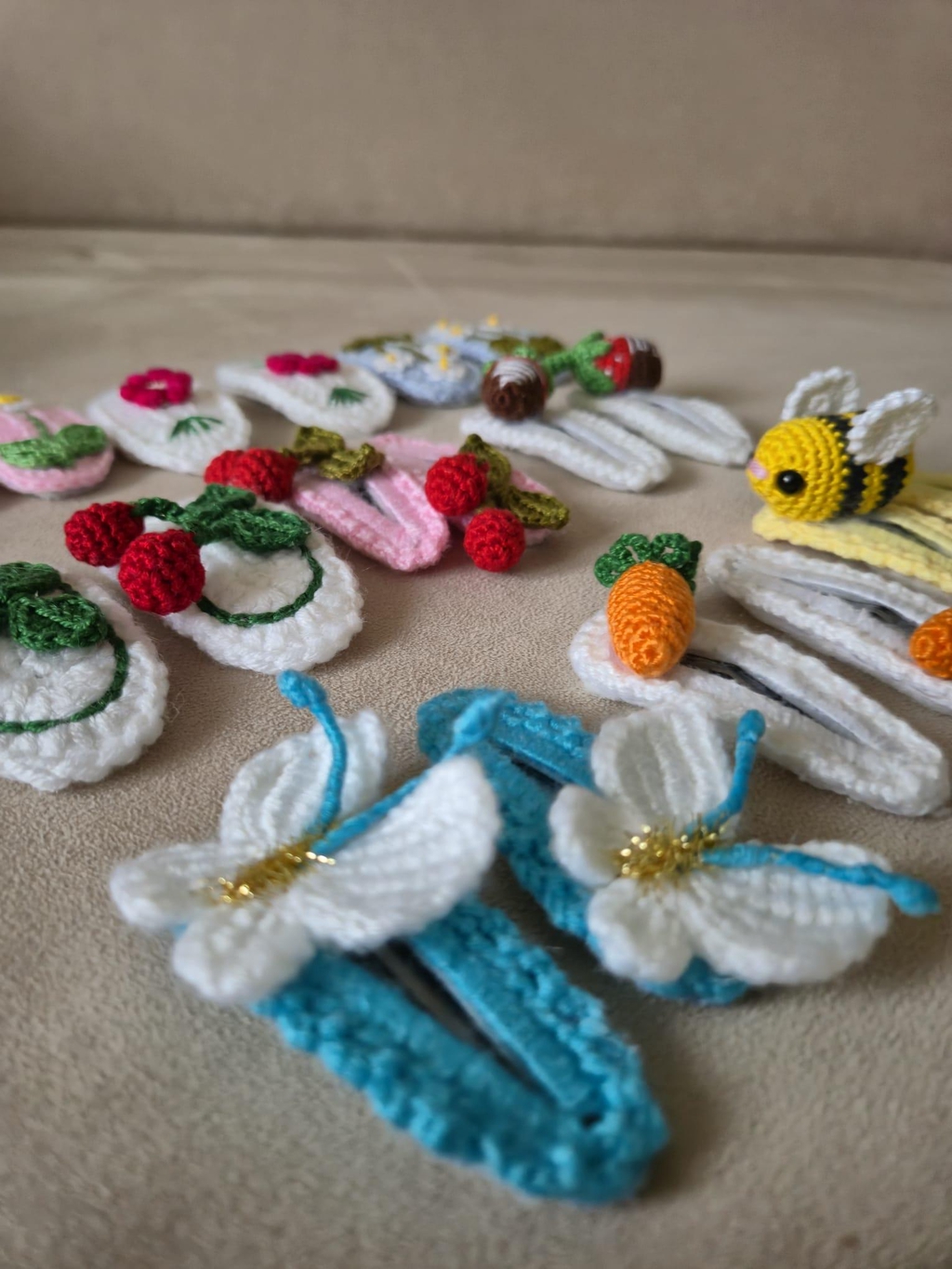 Pinces à cheveux au crochet