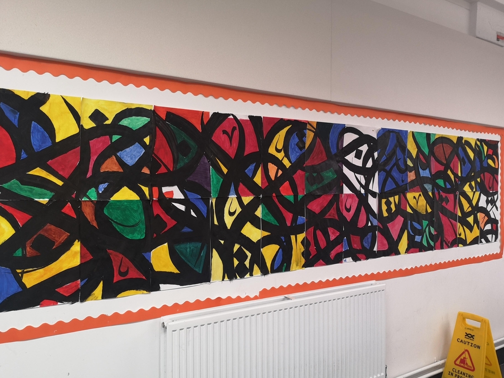 Eden Boys School art display project. Inspired work by famous artist elseed