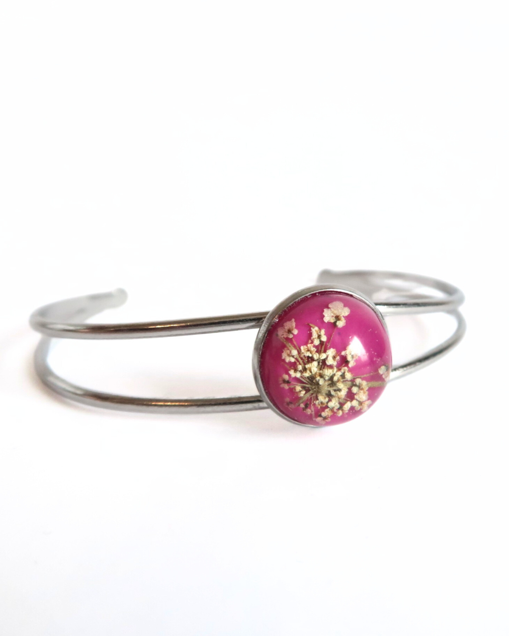 Bracelet fleuris, colorés, Acier inoxydable, taille unique réglable