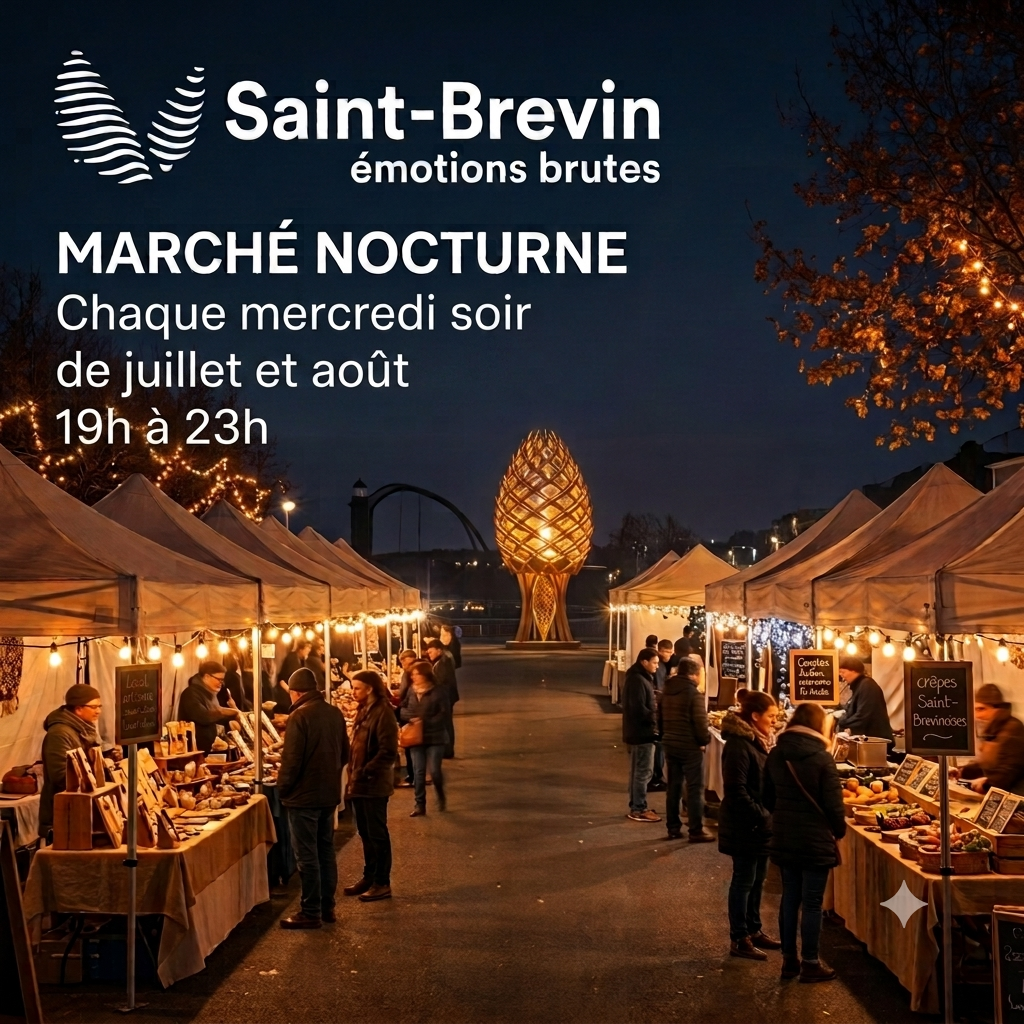 Marché nocturne de Saint Brévin les mercredis soir en juillet et août 2026