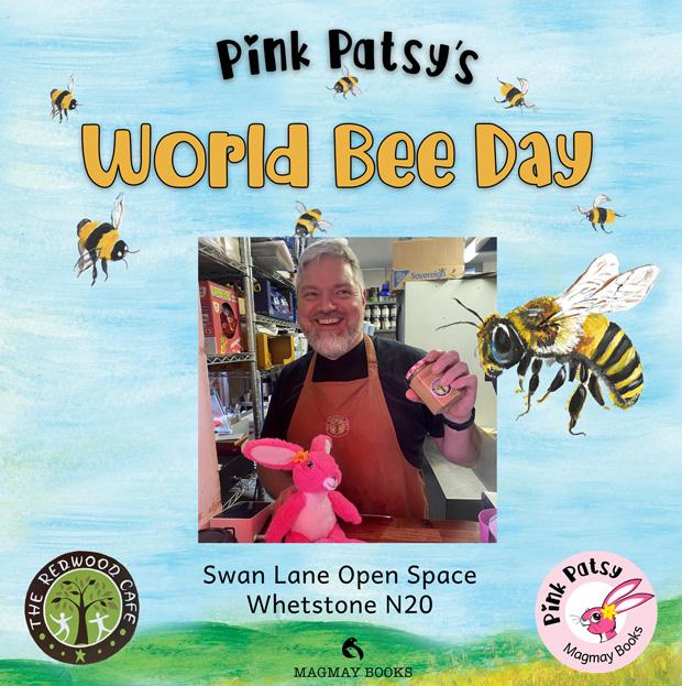 World Bee Day with Leo at Swan Lane Open Space, The Redwood Cafe. Pink Patsy and the Honeybee