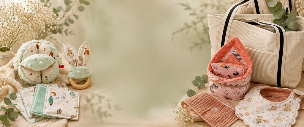 Bienvenue chez P’tits Bouts de Créations
Des créations artisanales, cousues avec passion 💕
Découvrez mon univers de créations textiles faites main : accessoires pour bébé, créations zéro déchet, idées cadeaux et petits accessoires du quotidien.
Chaque pièce est confectionnée avec soin dans mon atelier, en petites quantités, avec des tissus choisis pour leur douceur et leur originalité.
✨ Fait main • Créations uniques • Confection artisanale