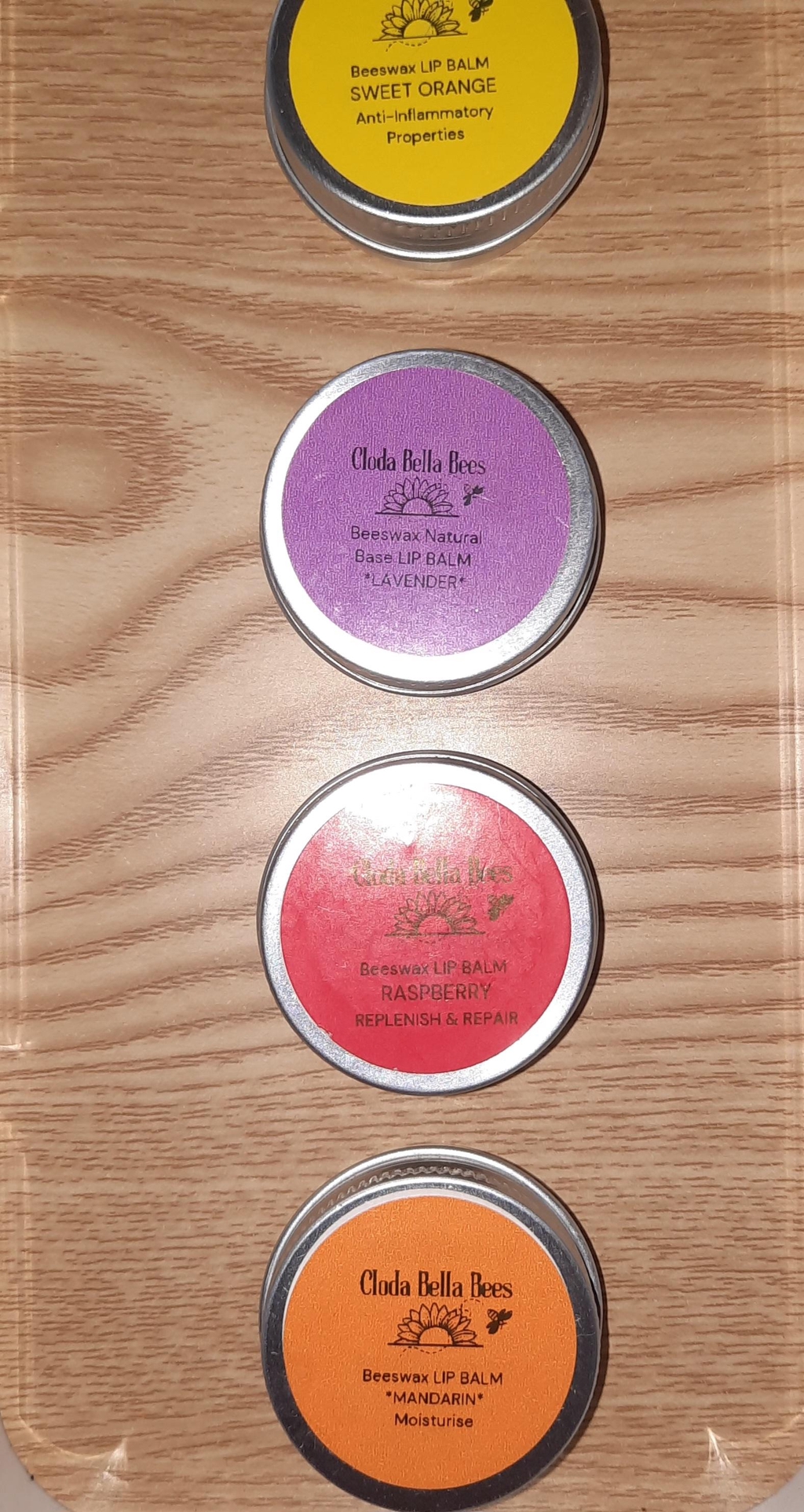 Cloda Bella Bees 
Beeswax Lip Balms - 10ml Tins