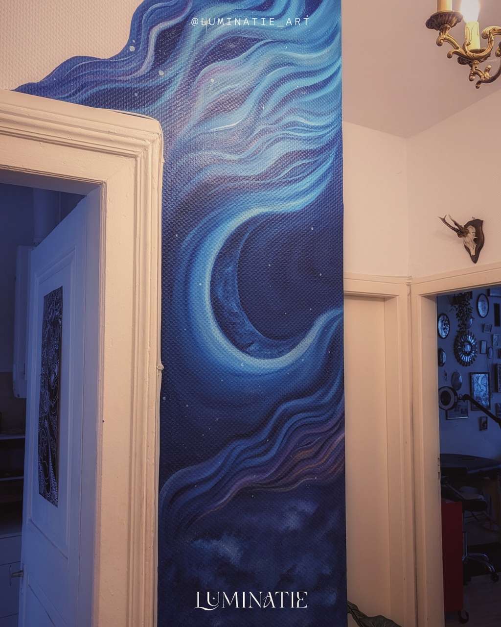 Peinture murale astrale, cosmos et rêve