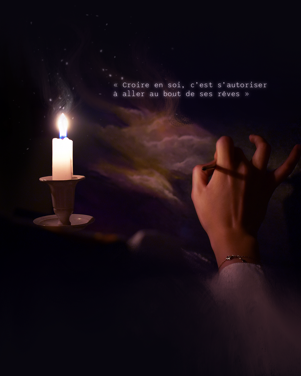 Faites entrer la lumière dans votre vie, grâce à mes oeuvres imprégnées de magie et de rêve. 
Chacune de mes créations est un voyage vers des mondes imaginaires, pour déconnecter de la réalité
et s'évader du quotidien nul et chiant.