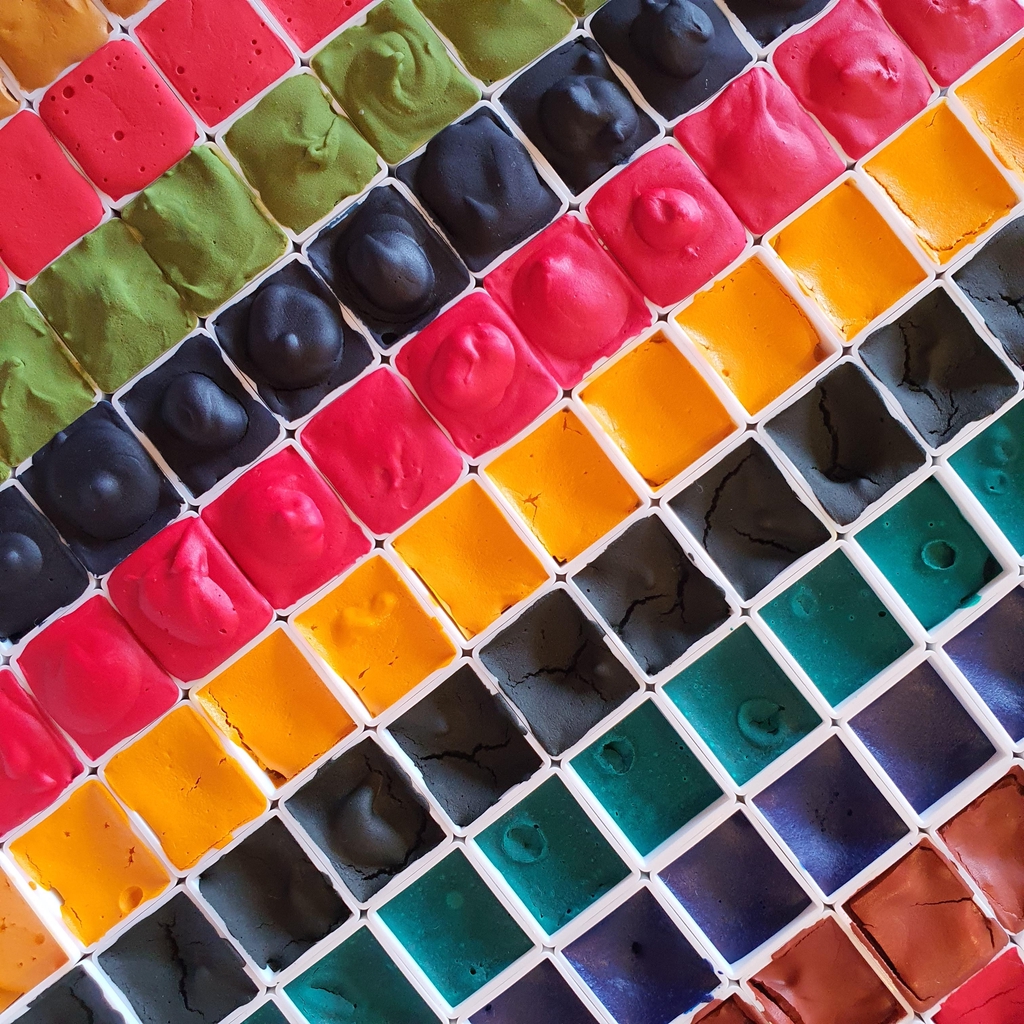 Godet de couleurs d'aquarelle artisanale