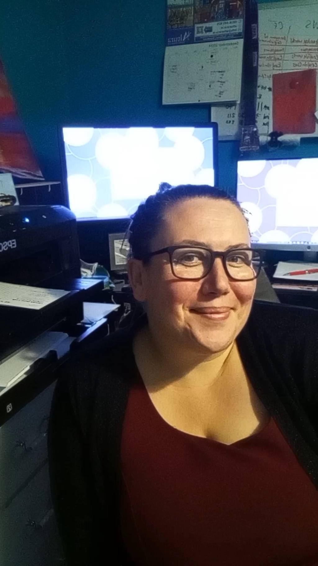 Sally Sharp in her natural habitat 