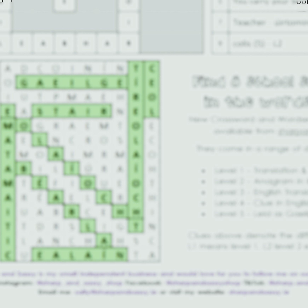 Ar Ais Ar Scoil Freagraí - Back To School Puzzle Page Answers