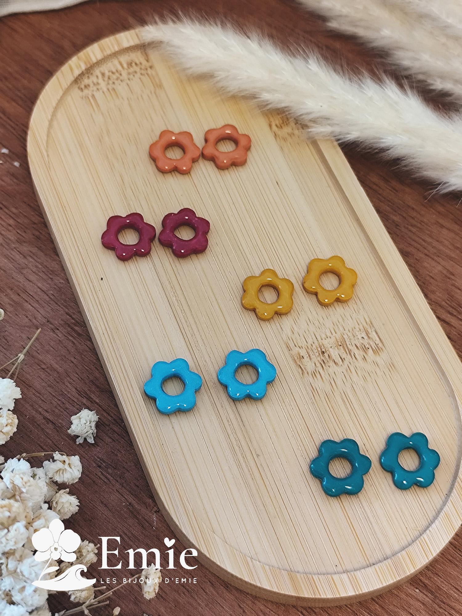 Pampilles en pate fimo réalisés par les Bijoux d'Emie