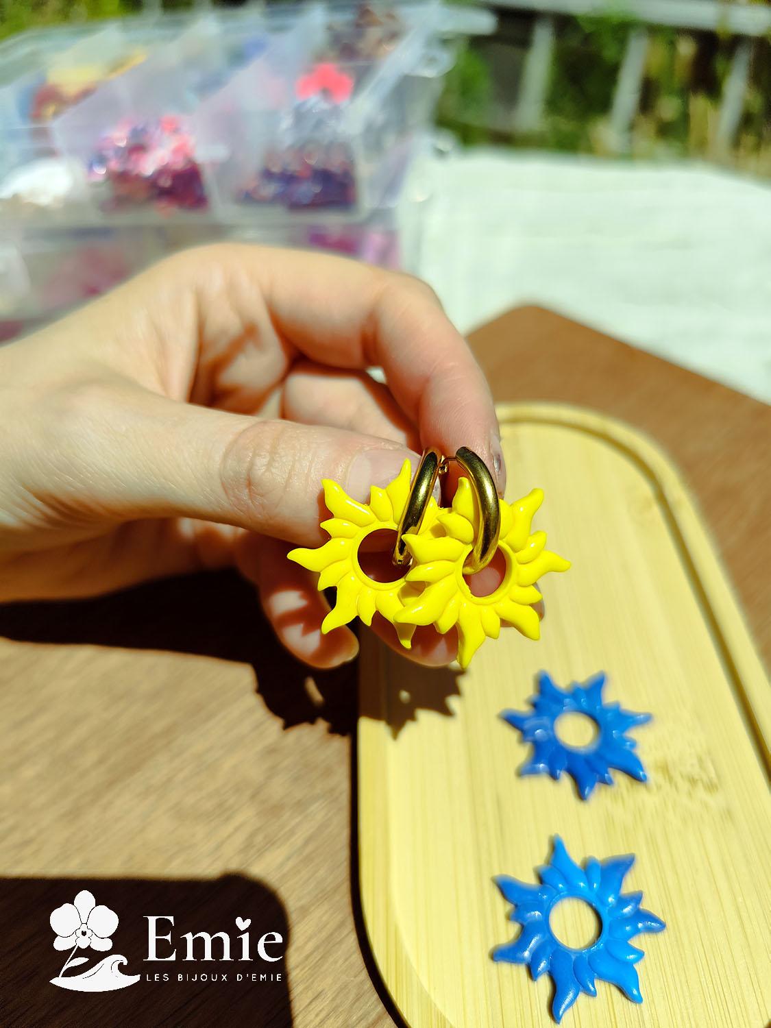 Pampilles en pate fimo réalisés par les Bijoux d'Emie