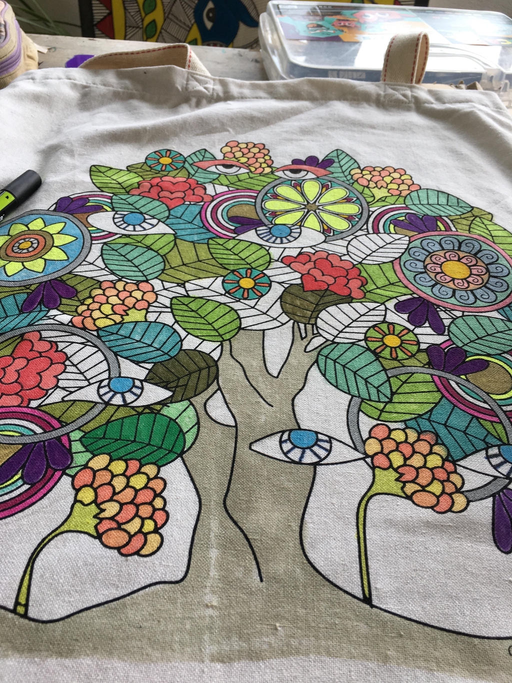 Tote bag à colorier