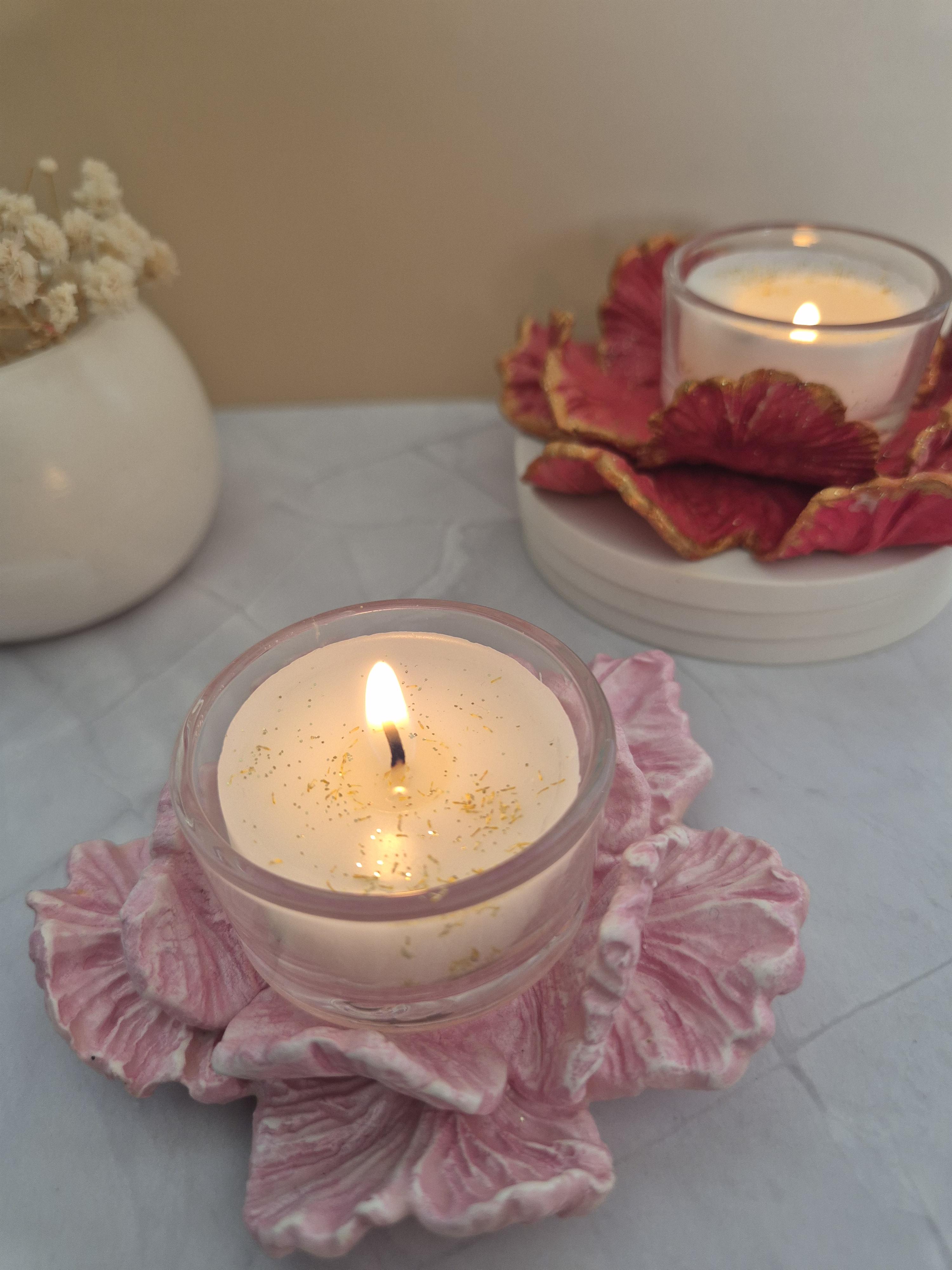 Bougies et supports artisanaux