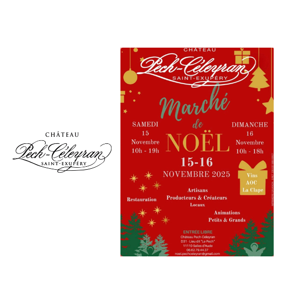 Marché de Noël château d'exception famille saint éxupéry salle des chais 15 et 16 décembre 2025