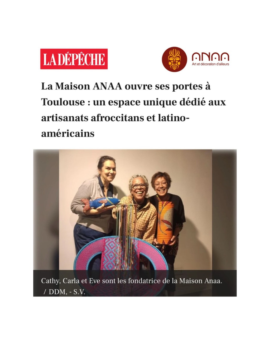 Article de presse journal La Dépêche boutique créateurs partagés, économie circulaire et solidaire