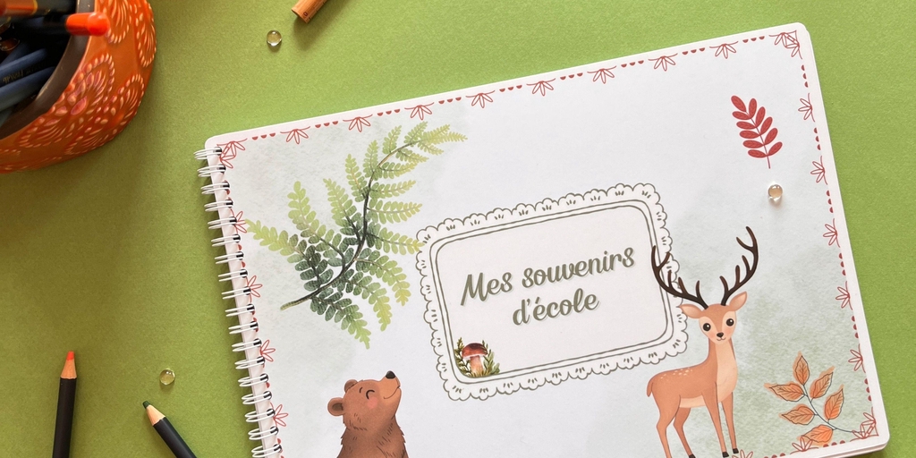 Album souvenirs d'école des animaux de la forêt.