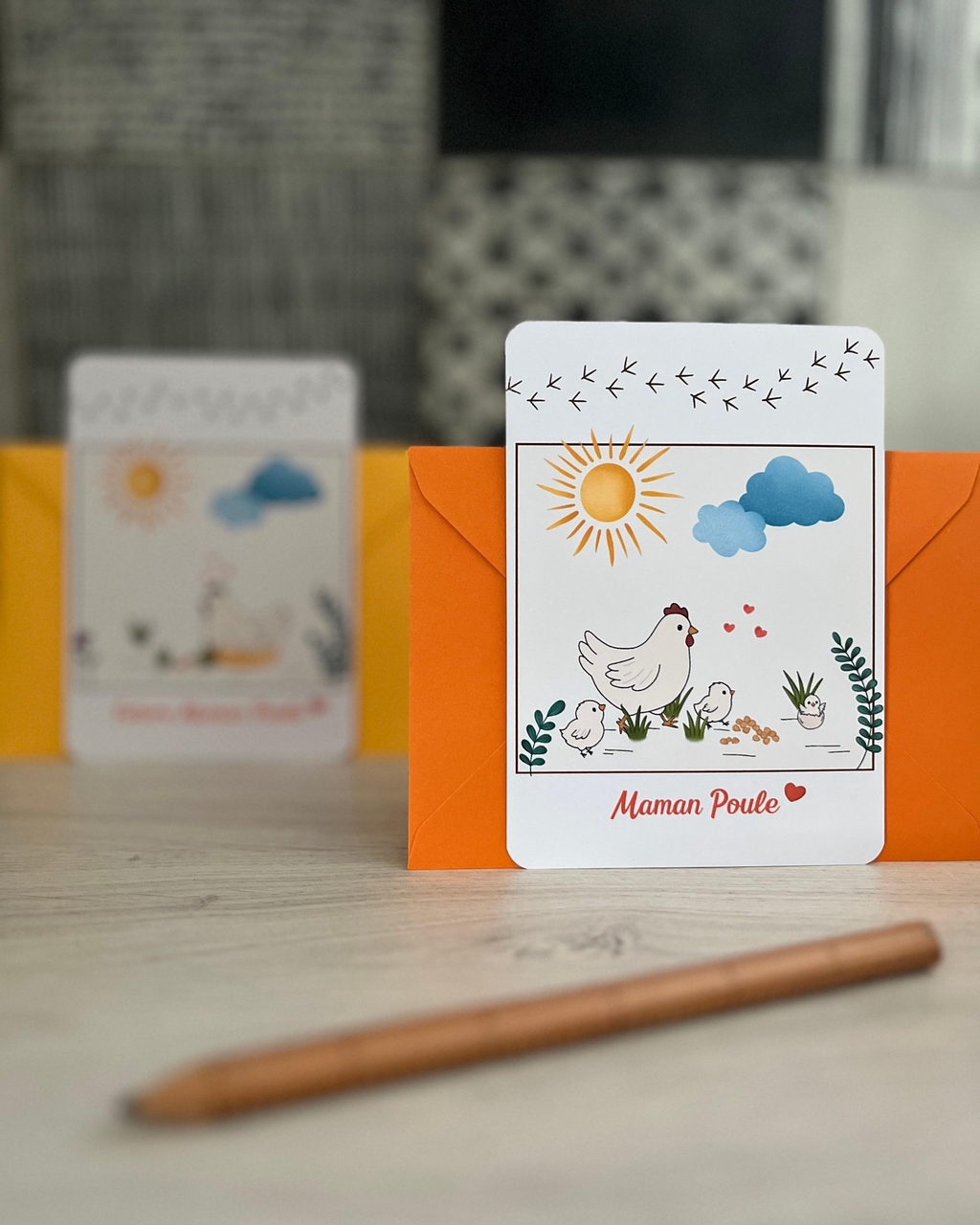 photo de la carte de vœux fête des mères "Maman Poule".