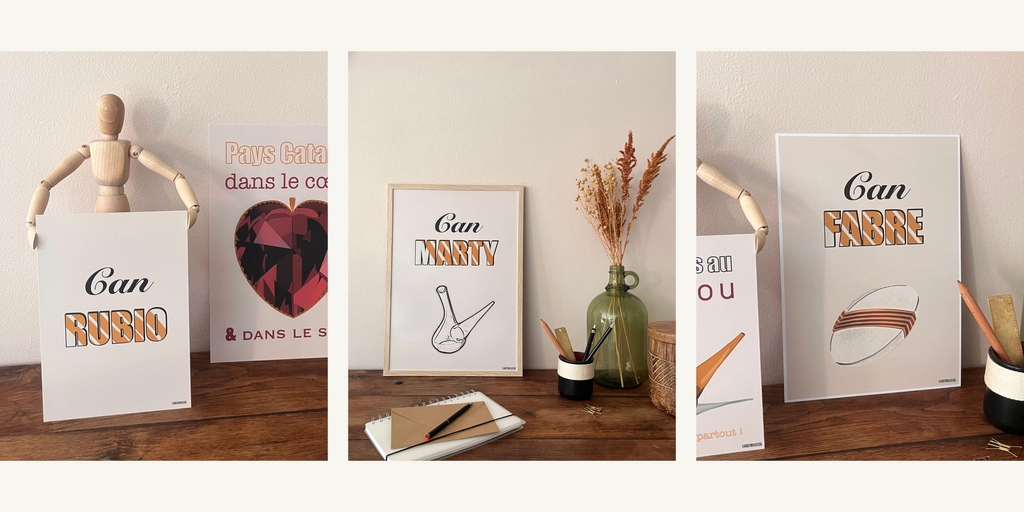 Bannière de la collection des affiches personnalisables catalanes : "CAN" + nom de famille