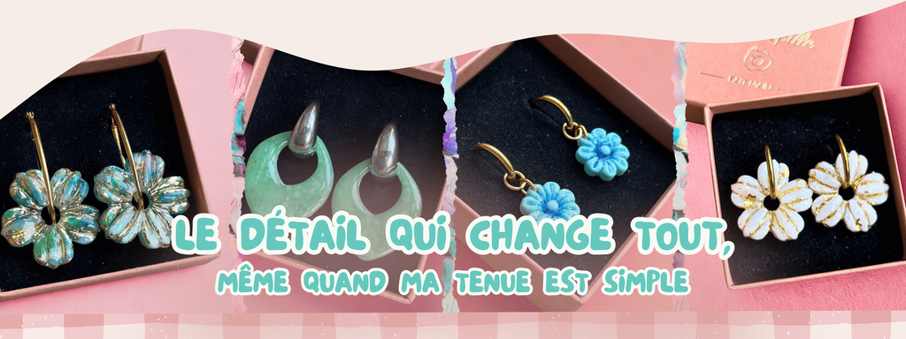 Concept L’Atelier Qui Pépille : choisir ses créoles, sélectionner des pampilles artisanales en argile polymère, combiner et twister ses boucles d’oreilles à l’infini et à petit prix.