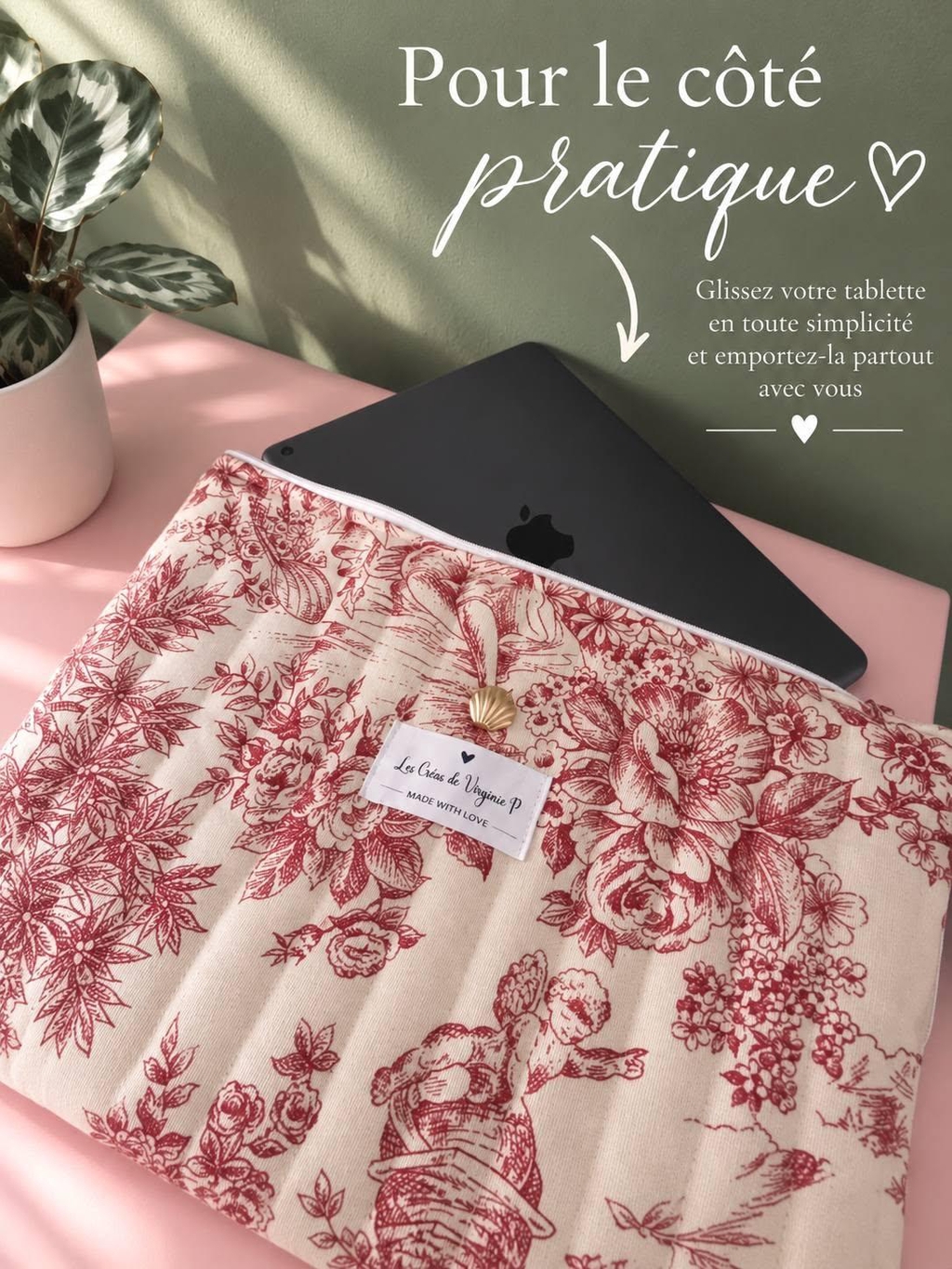 Pochette de rangement matelassée pour tablette et pc