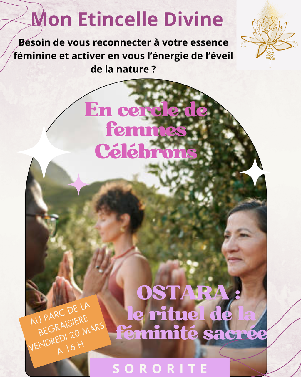 Atelier en cercle de femmes sur Nantes, rituel du féminin sacré, libération énergétique ancrage, je me connecte à Gaia