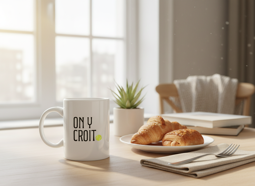 mug avec message motivation on y croit