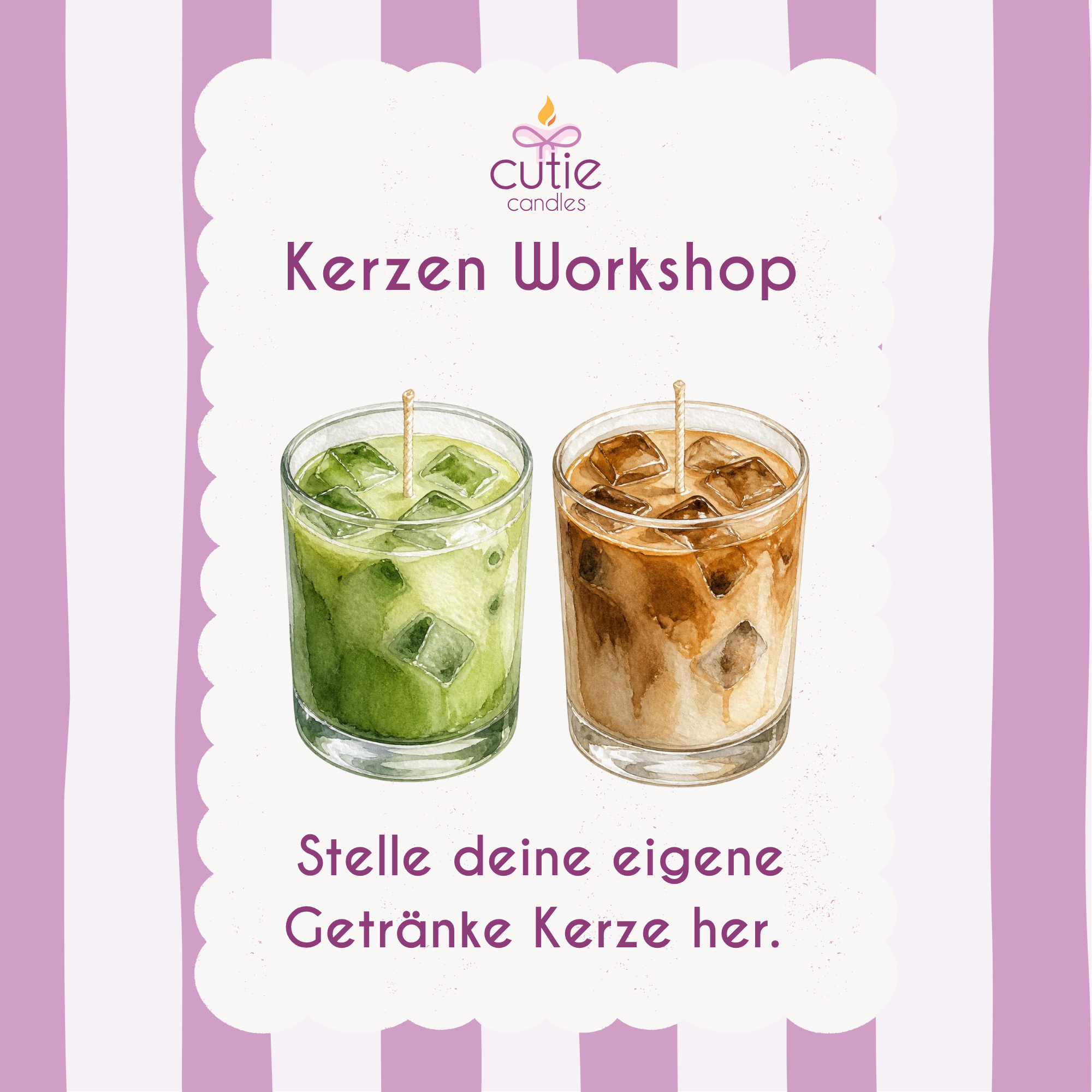 Match und Iced Latte Kerze Illustration