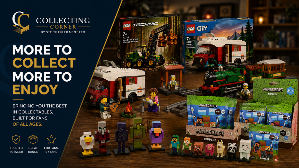 Collecting Corner collection featuring LEGO sets and Minecraft Toppeez collectables