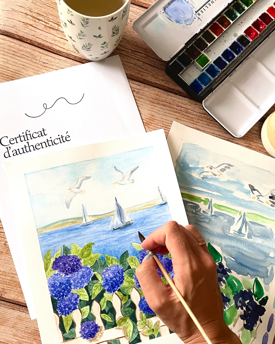 Commande sur-mesure ou personnalisée. Aquarelle originale ou sérigraphie sur-mesure (faire-part, affiche personalisée)