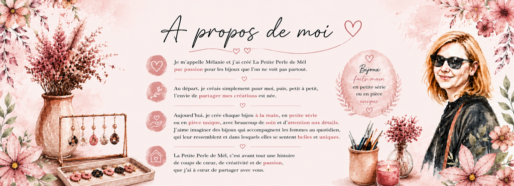 Créatrice de bijoux faits main, pièces uniques et créations artisanales avec passion ✨