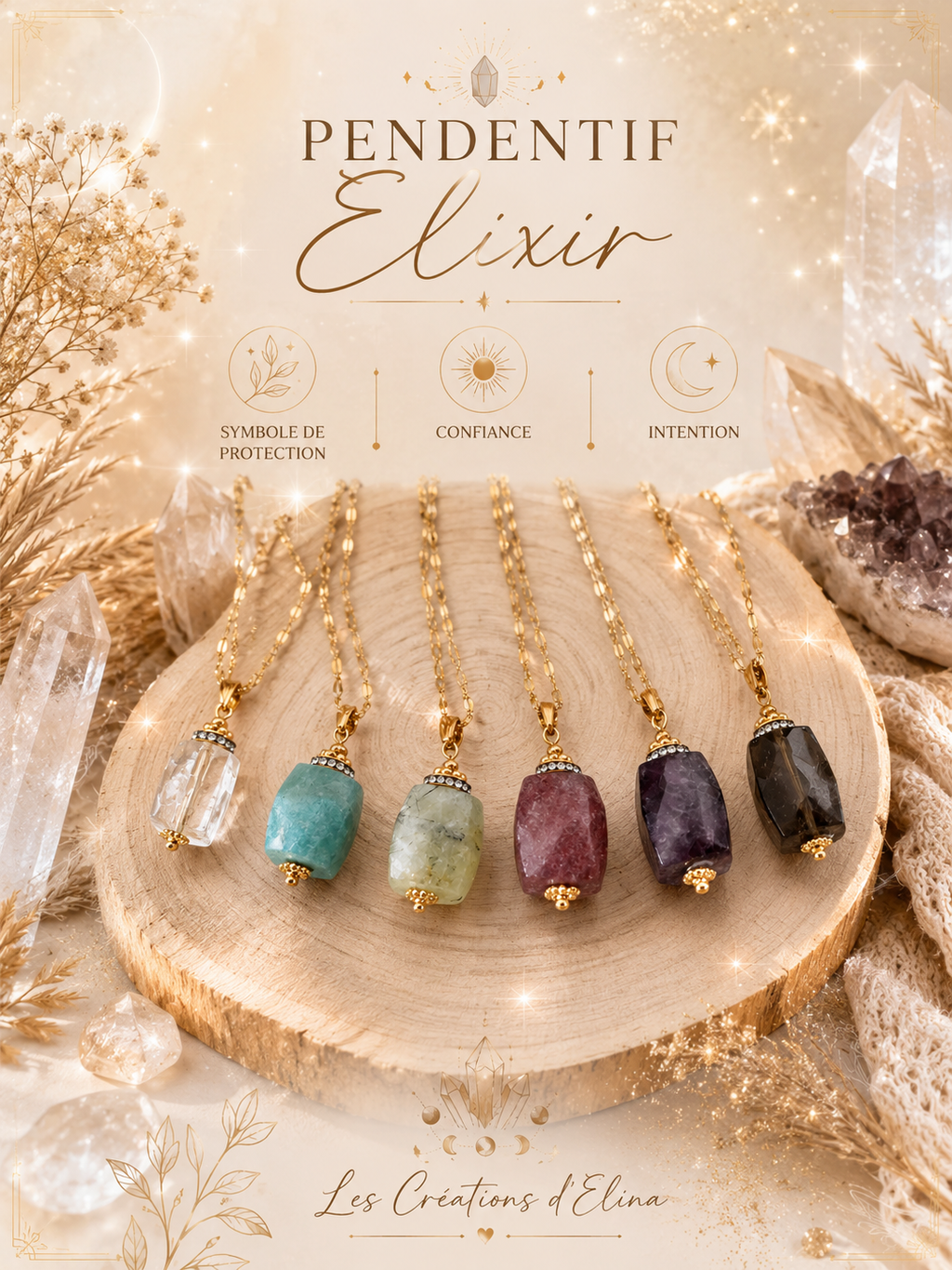 Nouvelle collection pendentifs pierres naturelles