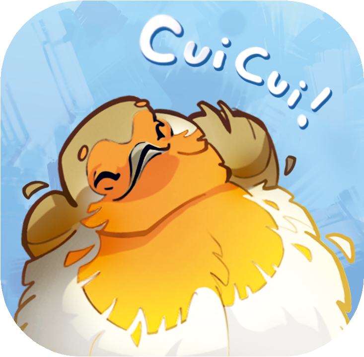 Logo de cuicui, illustration d'un rouge-gorge heureux