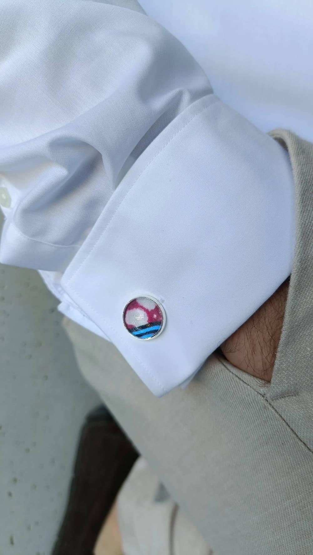 Boutons de manchette artisanaux en wax – accessoires faits main By Ninette