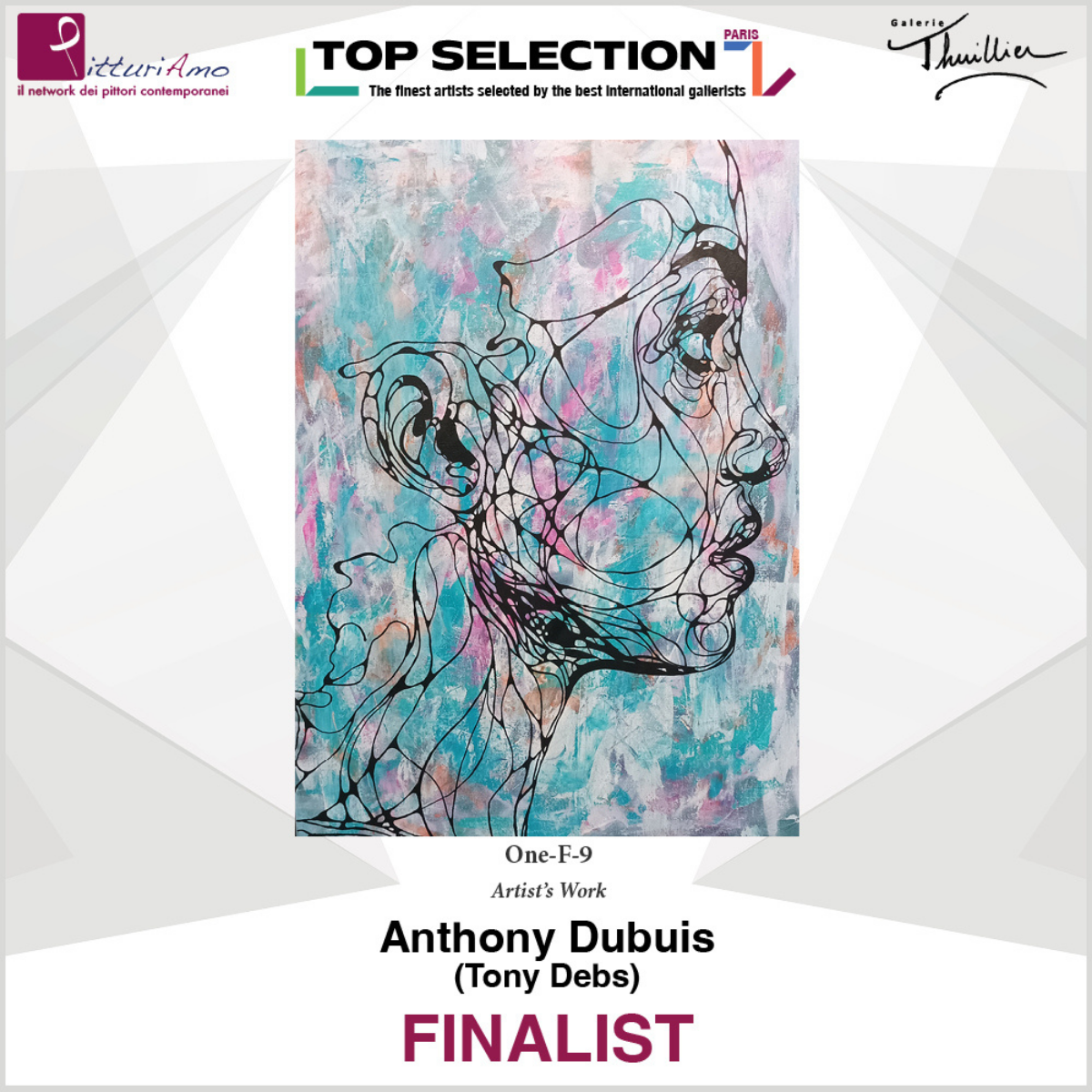 Sélection de Tony Debs comme finaliste de la Top Selection Paris 2024 avec l’œuvre One-F-9
